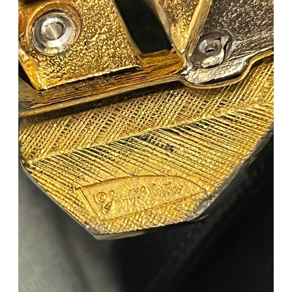 Vtg Judith Leiber Karung Snakeskin Leather Statement Belt Buckle w/Box Black main image 9